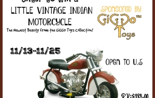 Win a Little Vintage Indian Motorcycle! Ends 11-25-15