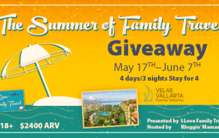 The Summer of Family Travel Giveaway and #FamilyTravelChat Win a $2400 resort stay for 4 at Velas Vallarta and more prizes from AquaVault. Chat rsvp: bit.ly/summerftcrsvp